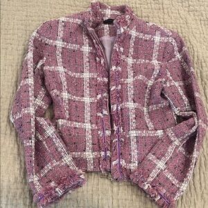 Chic Pink Tweed Women's Jacket